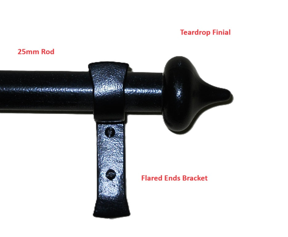Teardrop Finial End for Curtain Rods