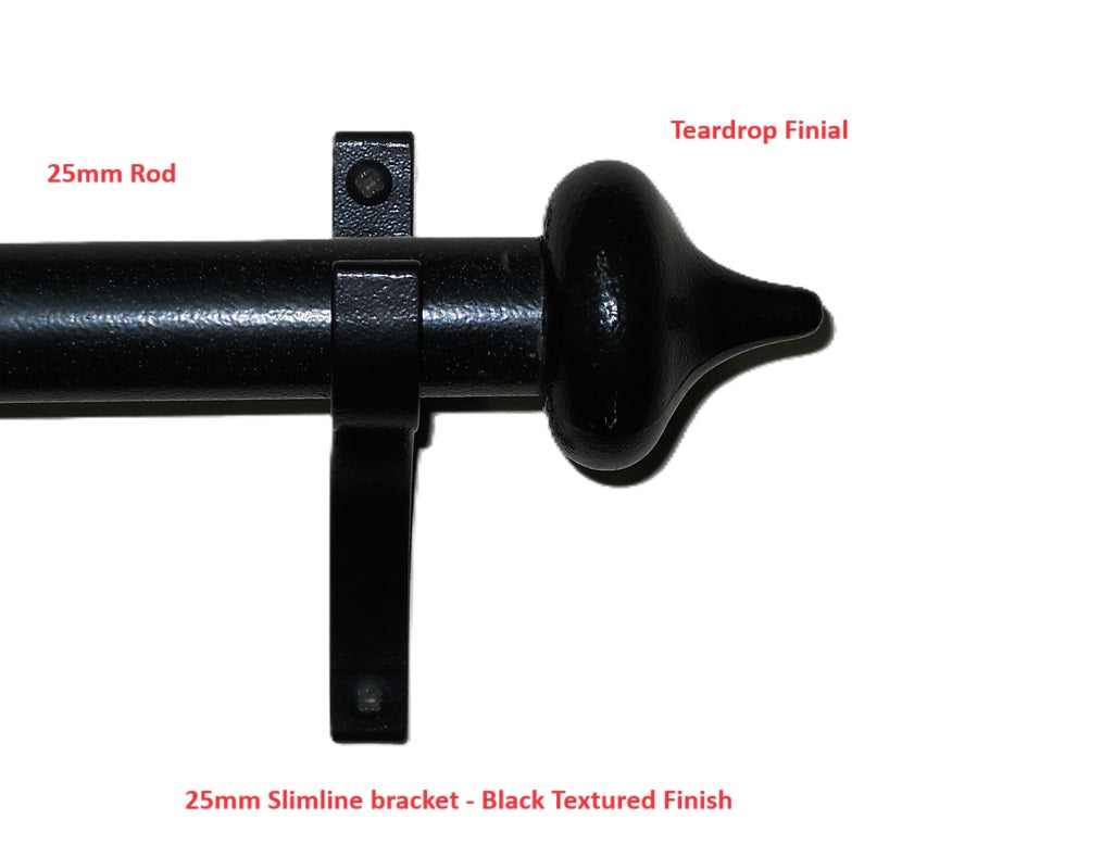 Teardrop Finial End for Curtain Rods