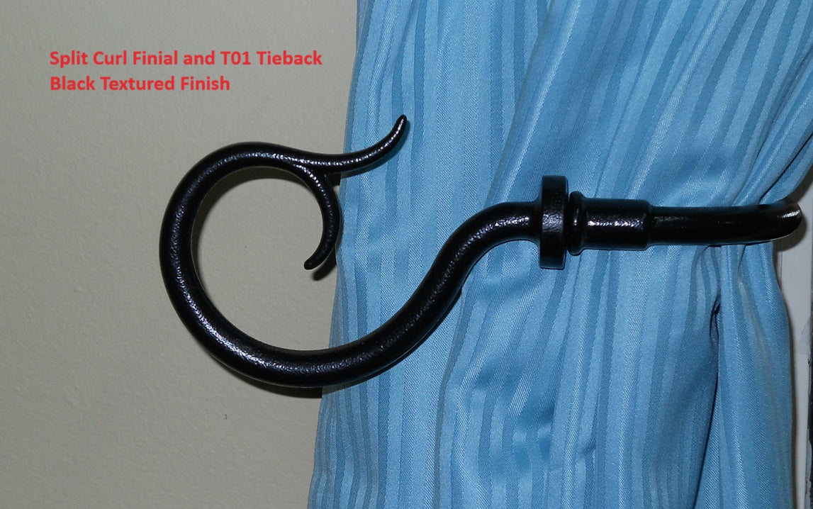 Split Curl Finial End for Curtain Rod