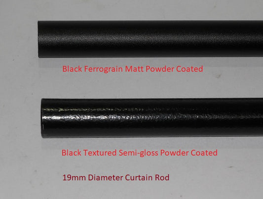 19mm Steel Curtain Rod - Black