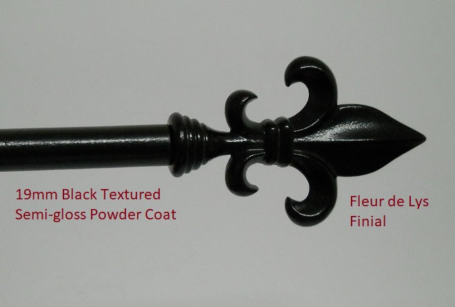 19mm Steel Curtain Rod - Black