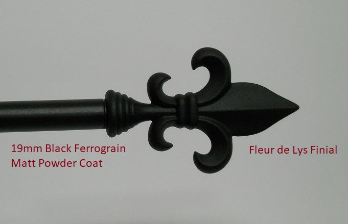 19mm Steel Curtain Rod - Black
