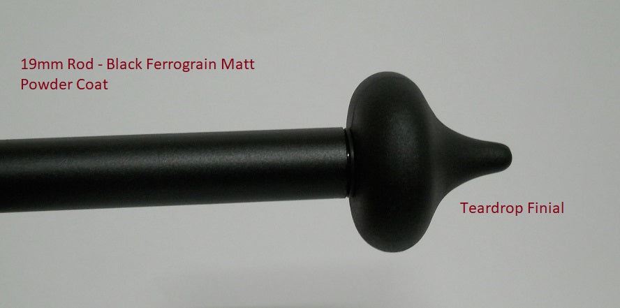 19mm Steel Curtain Rod - Black
