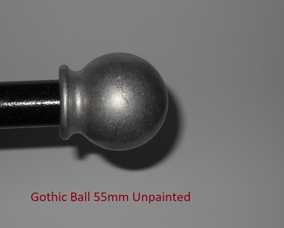 Gothic Ball Finial for Curtain Rod