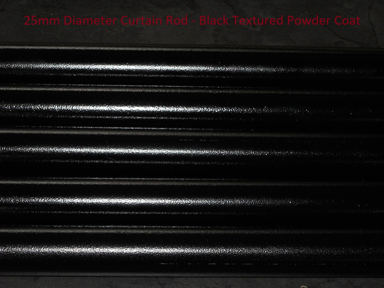 25mm Steel Curtain Rod - Black