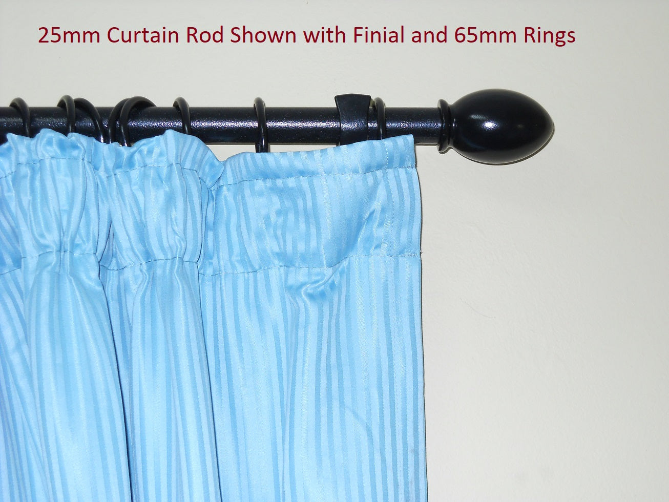25mm Steel Curtain Rod - Black
