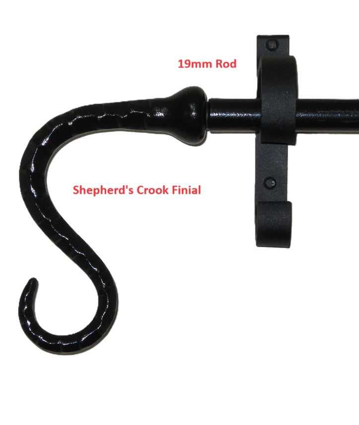 Shepherds Crook Finial End for Curtain Rods