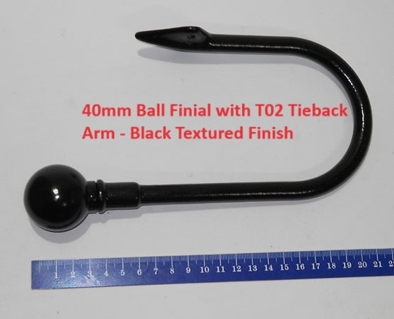 Ball 40mm Finial End for Curtain Rods