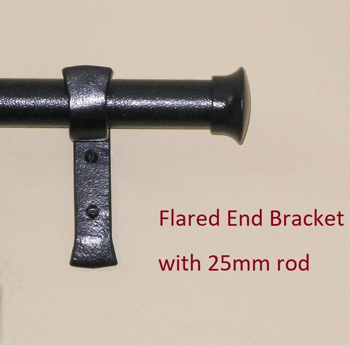 25mm Curtain Rod Bracket - Flared Ends