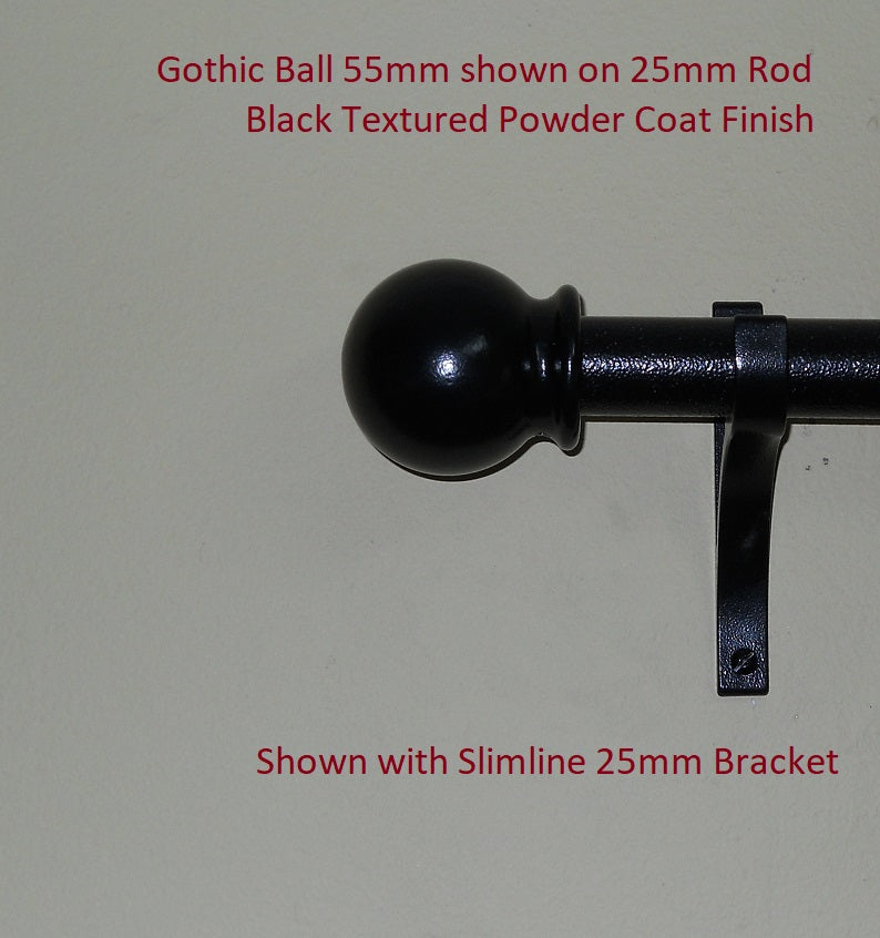 25mm Curtain Rod bracket - Slimline